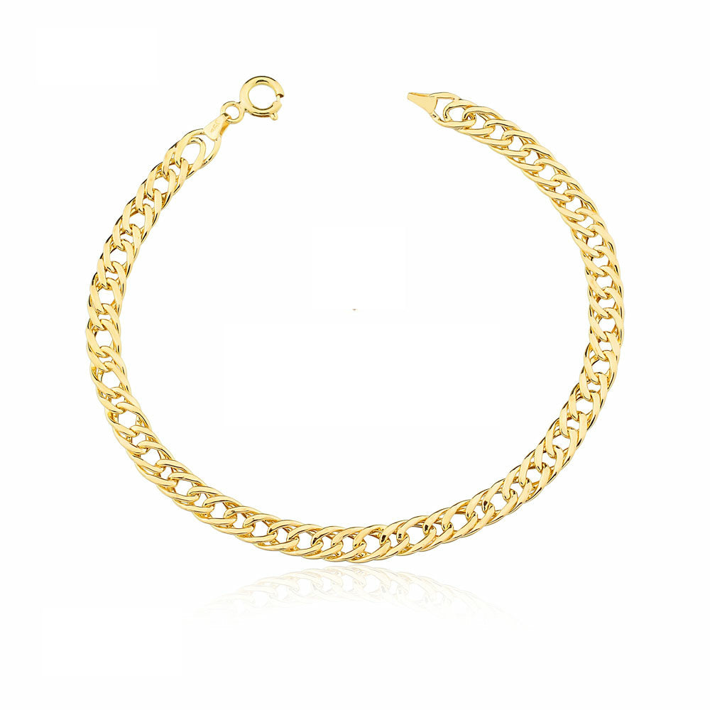 Pulseira em Ouro 18k Groumet Dupla 19,5cm