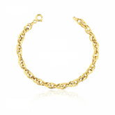 Pulseira em Ouro 18k Elos Ovais Entrelaçados 19cm