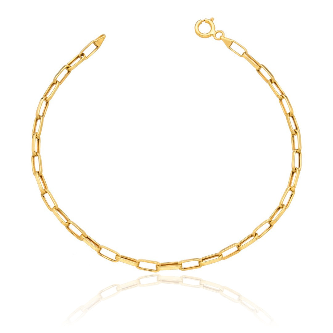 Pulseira em Ouro 18k Elos Ovais 21cm