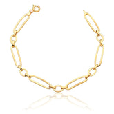 Pulseira em Ouro 18k Elos Ovais Mistos 19,5cm