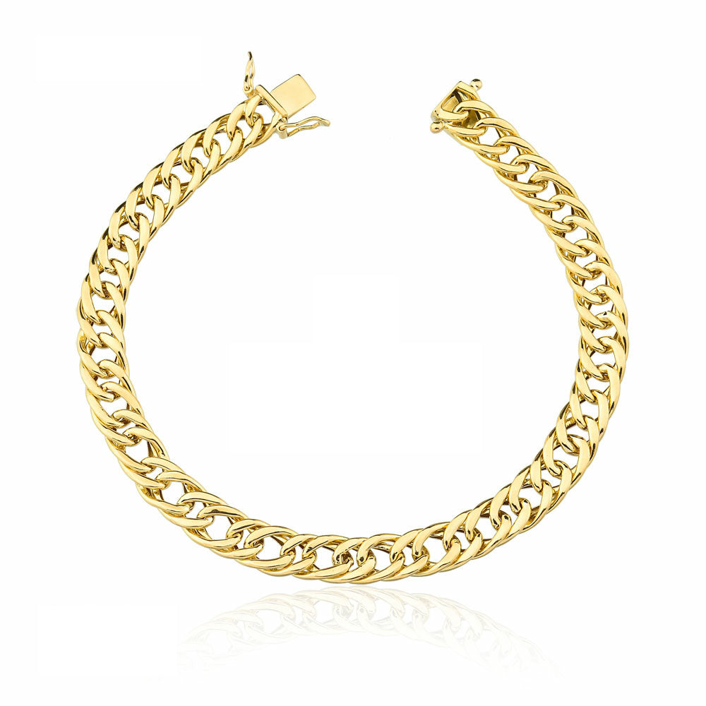 Pulseira em Ouro 18k,  Elo Groumet Duplo 20cm